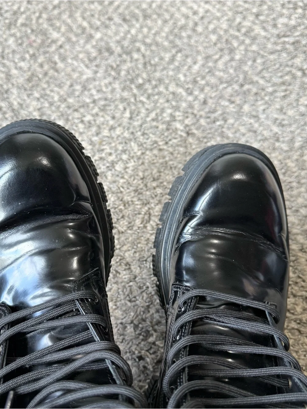 Louis Vuitton black patent leather boots 41 men’s 8 women’s 9.5 READ